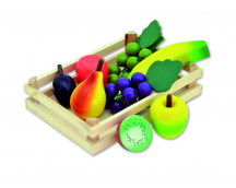 Houten fruit in kistje