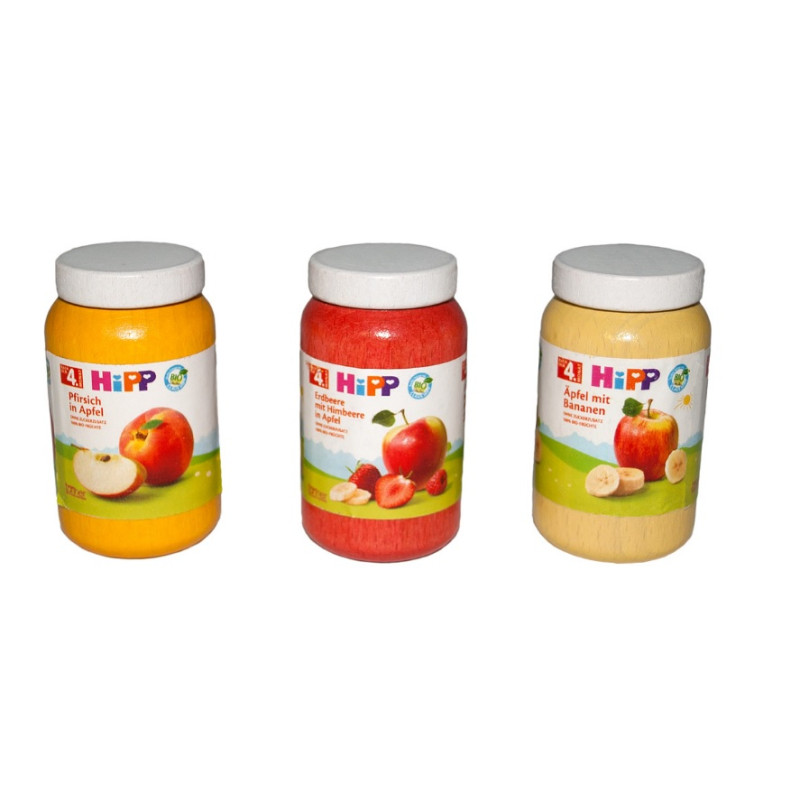 Hipp babyvoeding (3 houten potjes)