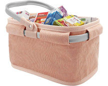 Luxe booschappenmand peach, inclusief winkelvulling
