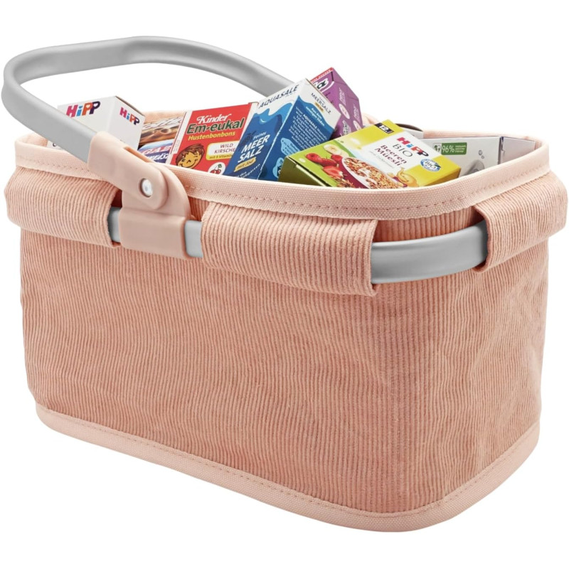 Luxe booschappenmand peach, inclusief winkelvulling