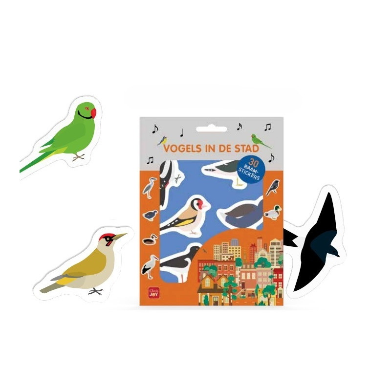 Raamstickers Vogels in de stad Raamstickers Vogels in de stad