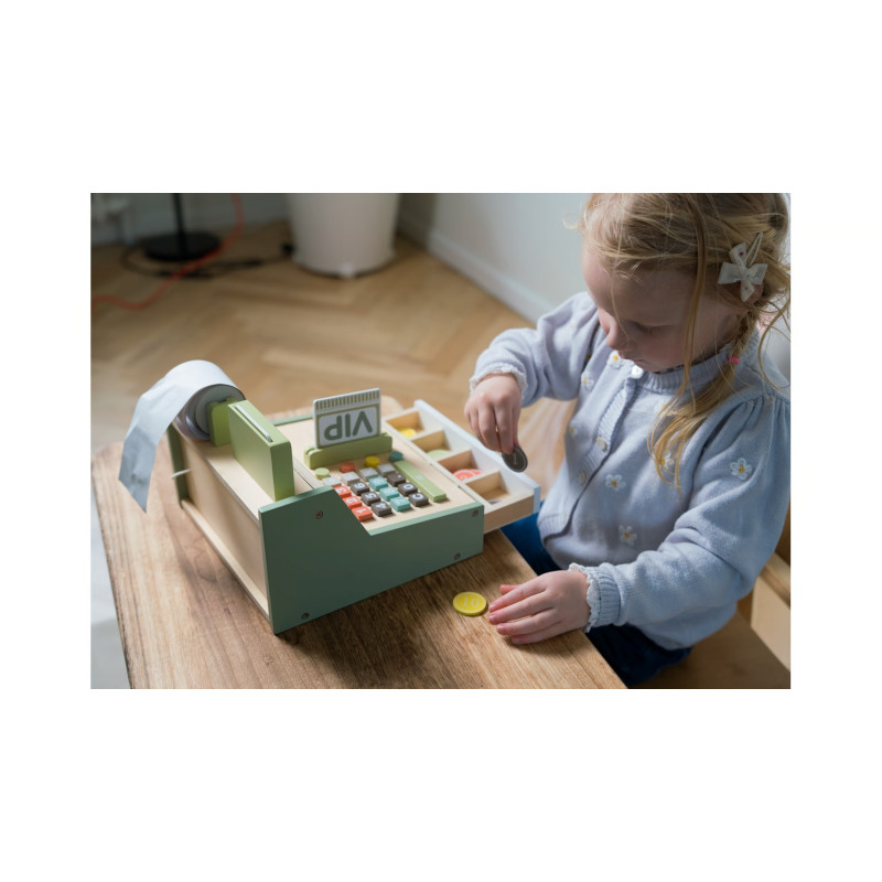 Houten kassa 17-delig in doos Houten kassa 17-delig in doos