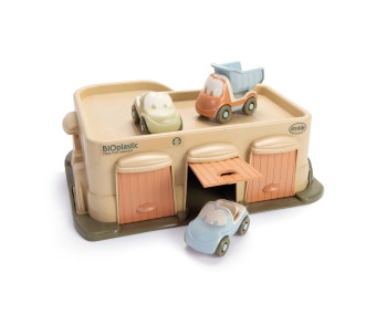 Bioplastic garage met autootjes