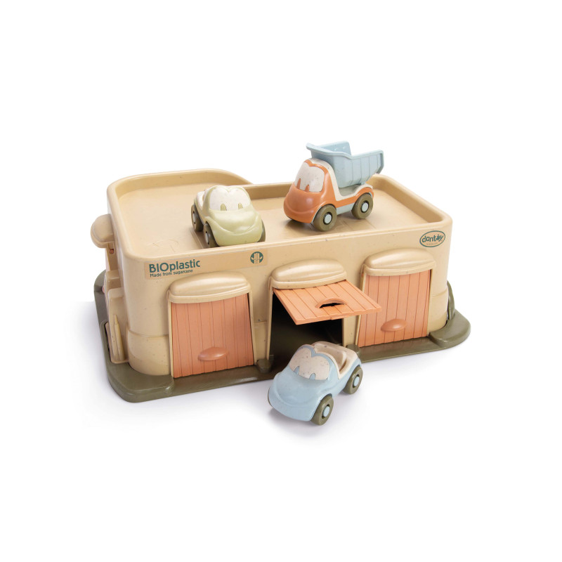 Bioplastic garage met autootjes