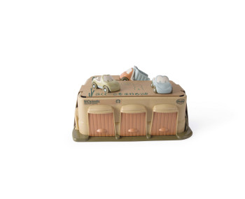 Bioplastic garage met autootjes