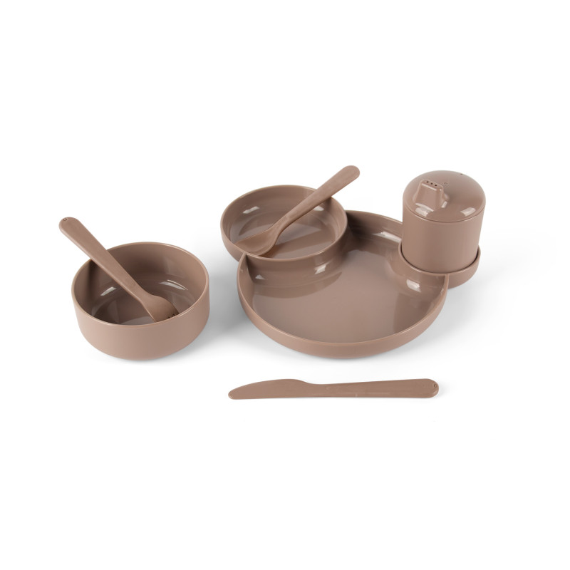 TINY Dinnertime servies geschenkset (mokka/7-delig) TINY Dinnertime servies geschenkset (mokka/7-delig)