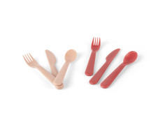 TINY Dinnertime bestekset (zand/rood/6-delig)