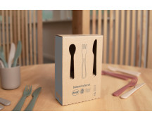 TINY Dinnertime bestekset (zand/rood/6-delig) TINY Dinnertime bestekset (zand/rood/6-delig)