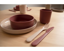 TINY Dinnertime bestekset (zand/rood/6-delig) TINY Dinnertime bestekset (zand/rood/6-delig)