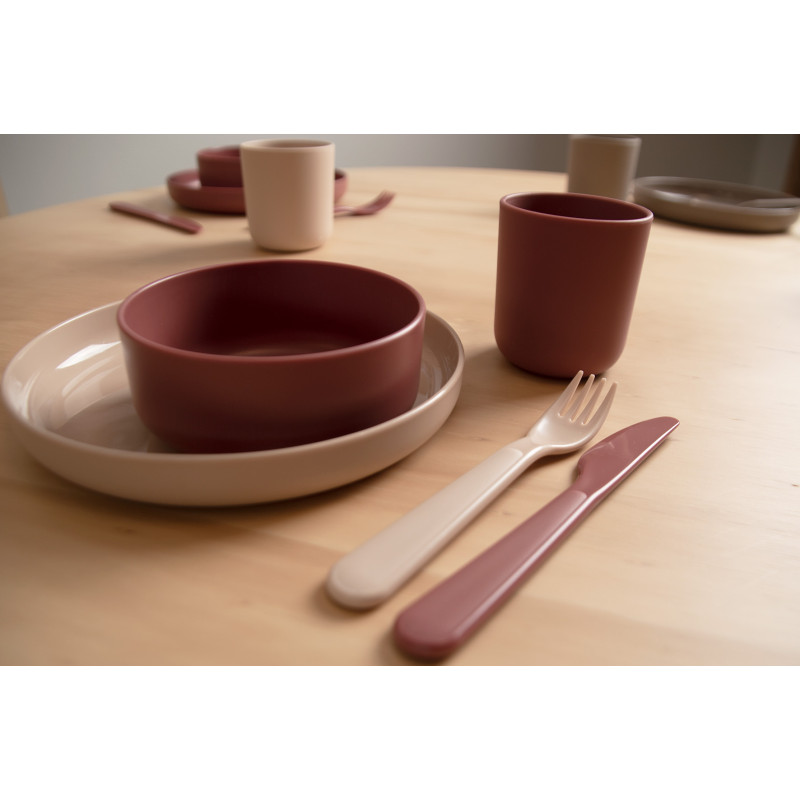 TINY Dinnertime bestekset (zand/rood/6-delig) TINY Dinnertime bestekset (zand/rood/6-delig)