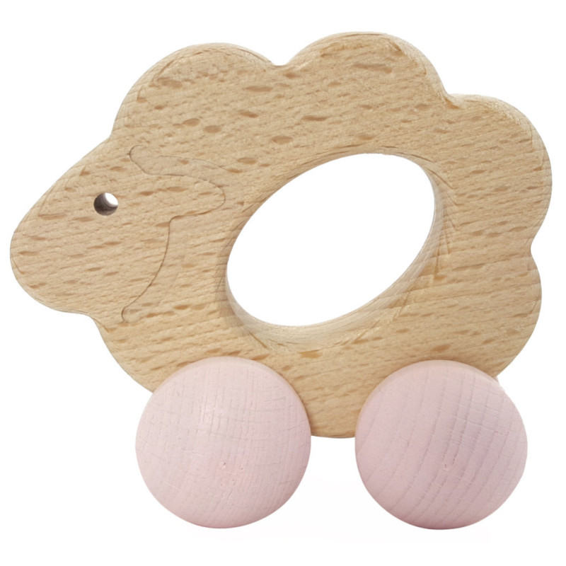 Rolli schaap (naturel/roze) Rolli schaap (naturel/roze)