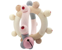 Rammelaar bol (naturel/roze)