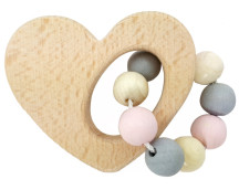 Rammelaar hart (naturel/roze)