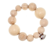 Rammelaar rond met belletje (naturel)