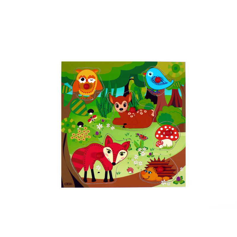 Houten puzzel bosdieren