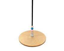 Houten schommel rond met kralen naturel/pastel