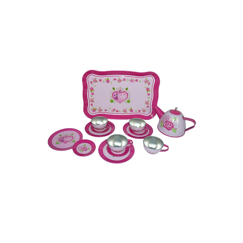Servies blik in doos, bloemen Servies blik in doos, bloemen