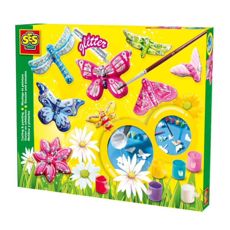 Gieten en schilderen - vlinders glitter Gieten en schilderen - vlinders glitter