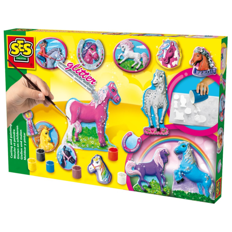 Gieten en schilderen - paarden glitter Gieten en schilderen - paarden glitter