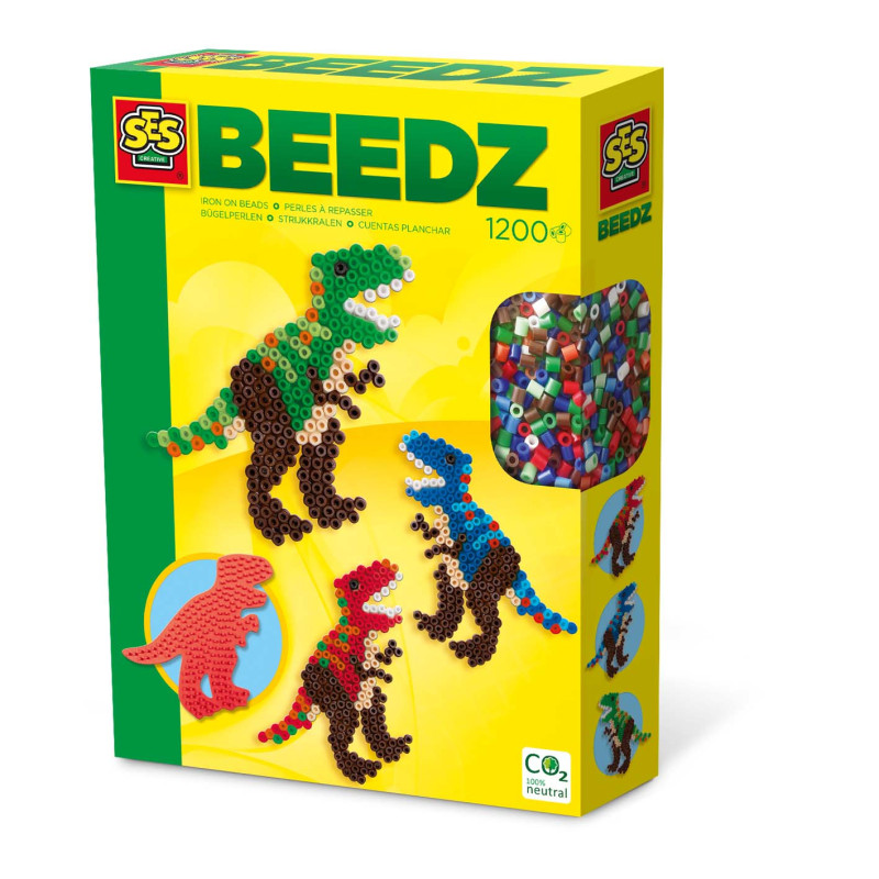 Strijkkralen - set dino's (1200 kralen) Strijkkralen - set dino's (1200 kralen)