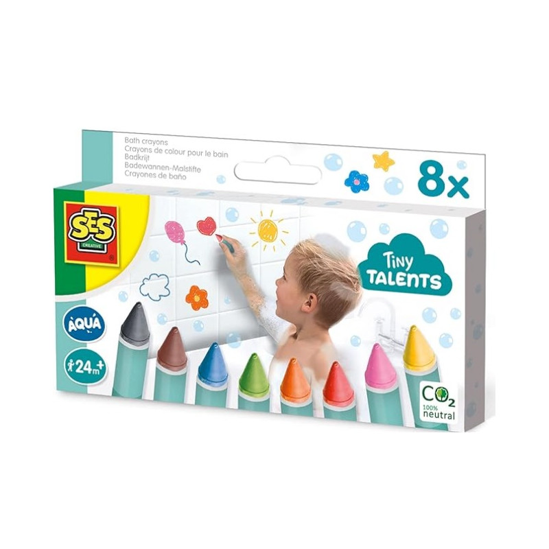 Tiny Talents - Kleuren in bad (8 krijtjes)