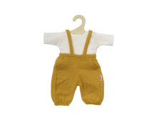Tuinbroek met t-shirt okergeel/wit (28-35cm)