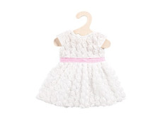 Jurk met roosjes (wit/roze) maat 28-35cm