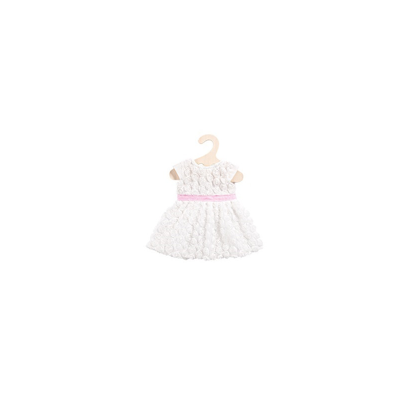Jurk met roosjes (wit/roze) maat 28-35cm Jurk met roosjes (wit/roze) maat 28-35cm