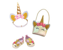 Accessoireset ballerina's, tas, haarband eenhoorn (38-45cm)