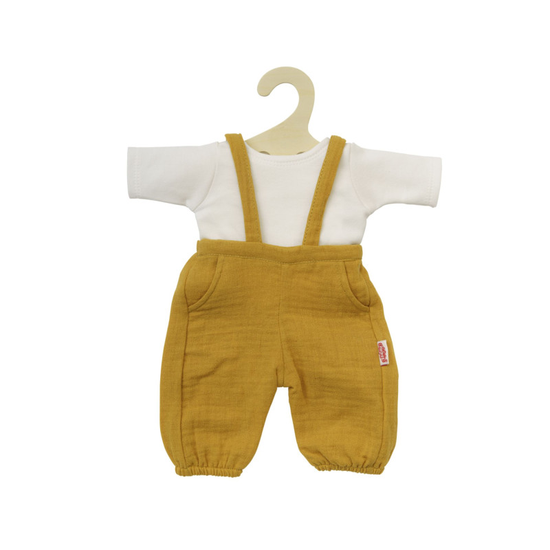 Tuinbroek met t-shirt okergeel (35-45cm)

