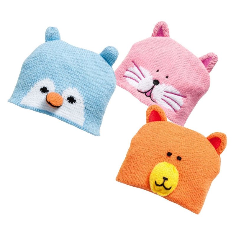 Poppenmuts dieren, maat 35-45cm Poppenmuts dieren, maat 35-45cm