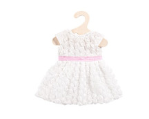 Jurk met roosjes (wit/roze) maat 35-45cm