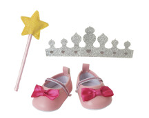 Accessoireset ballerina's, glitterkroon en toverstaf (38-45cm)