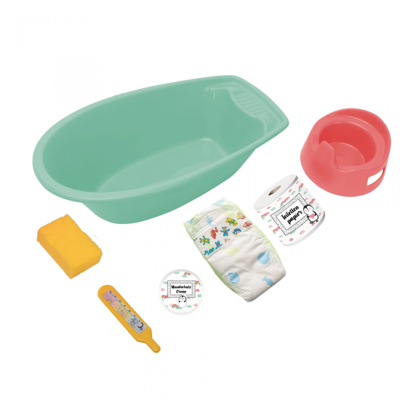 Poppenbad met accessoires 'Pinguin'