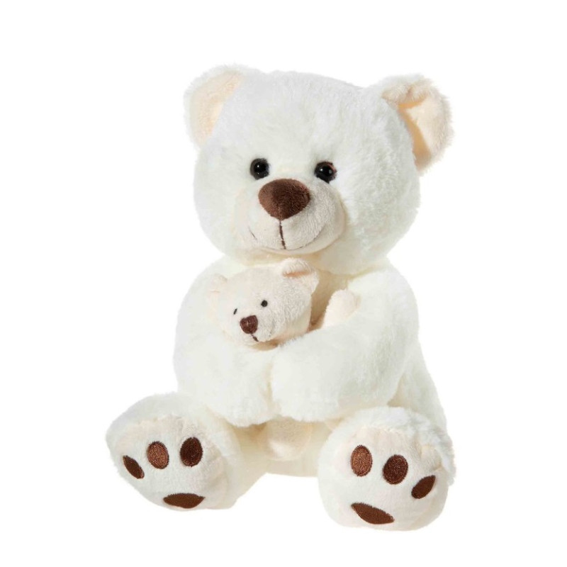 Beer met babybeer beige (25cm) Beer met babybeer beige (25cm)