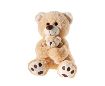 Beer met babybeer lichtbruin (25cm)