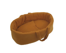 Poppendraagmand ochre mousseline