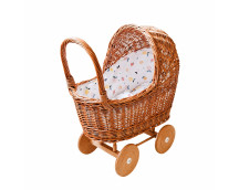 Rieten poppenwagen met kap Summer fruit