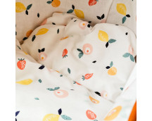 Rieten poppenwagen met kap Summer fruit Rieten poppenwagen met kap Summer fruit