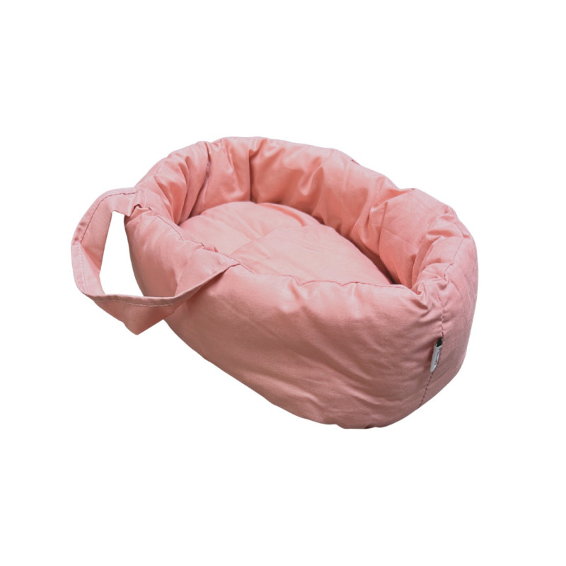 Poppendraagmand mini peach