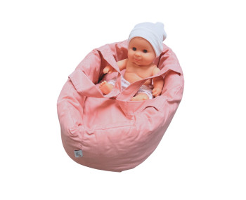 Poppendraagmand mini peach
