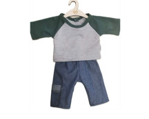 Kledingset Robin jeans en shirt groen