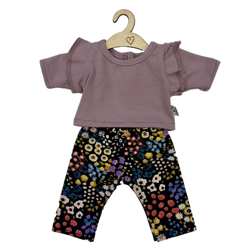 Poppenbroek en -shirt lavender flowers