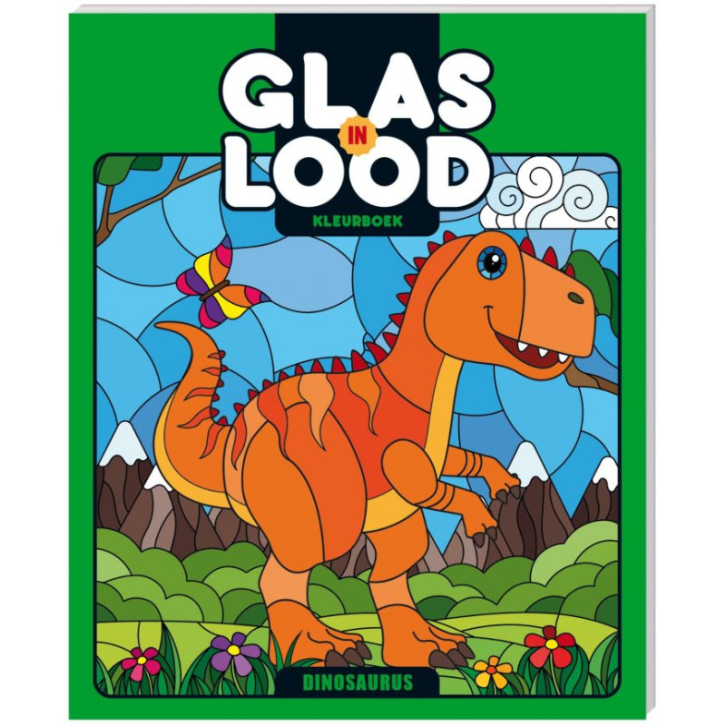 Glas-in-lood kleurboek - Dinosaurus Glas-in-lood kleurboek - Dinosaurus