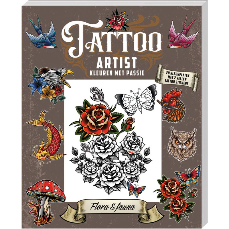 Tattoo Artist kleurboek - Flora & Fauna Tattoo Artist kleurboek - Flora & Fauna