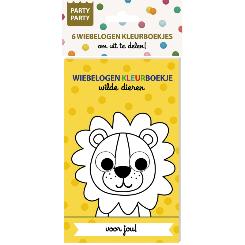 Party Party 6 Wiebelogen Kleurboekjes - Wilde dieren Nieuw Party Party 6 Wiebelogen Kleurboekjes - Wilde dieren Nieuw