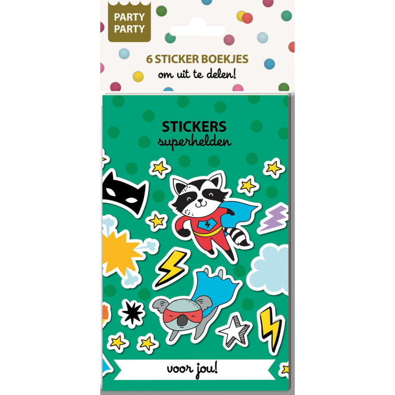 Party Party 6 Sticker boekjes - Superhelden Nieuw Party Party 6 Sticker boekjes - Superhelden Nieuw