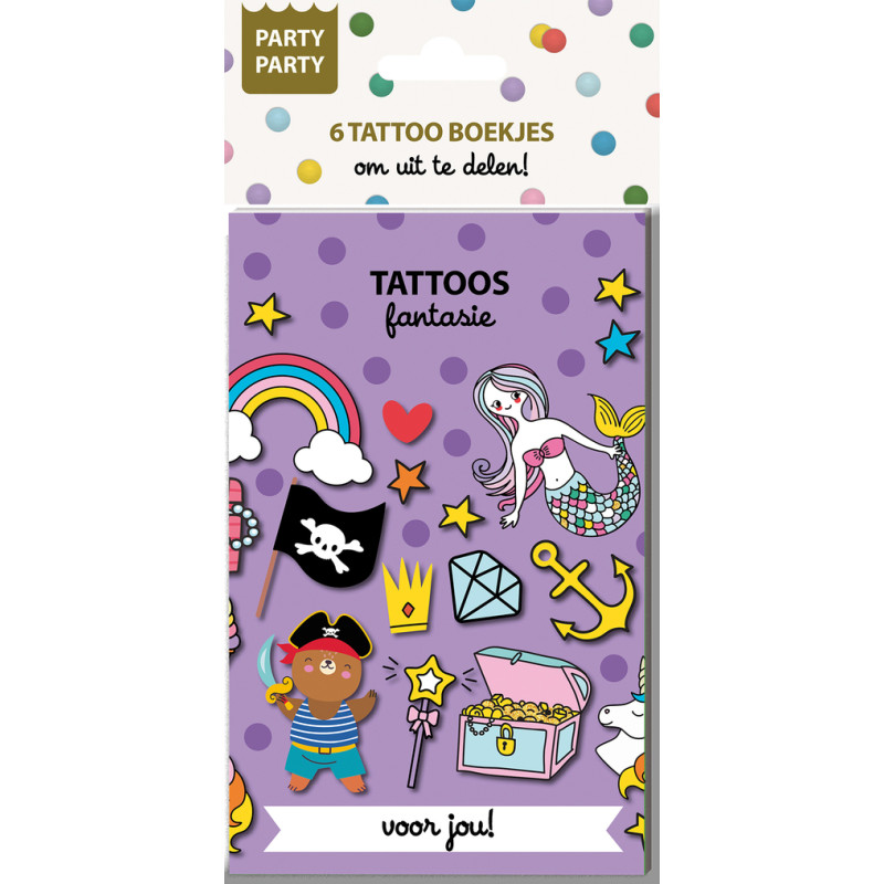 Party Party 6 Tattoo boekjes - Fantasie Party Party 6 Tattoo boekjes - Fantasie