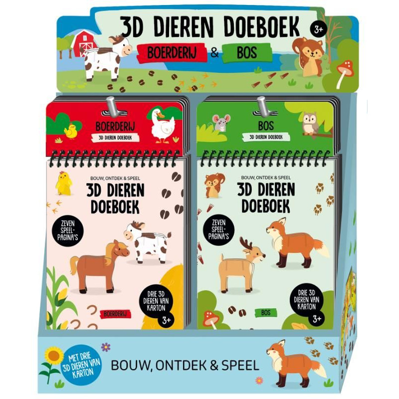 Display 3D dieren doeboek 2 x 6 exemplaren Display 3D dieren doeboek 2 x 6 exemplaren