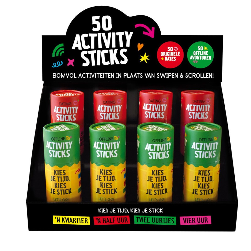 Display 50 activity sticks - 2 x 4 ex.